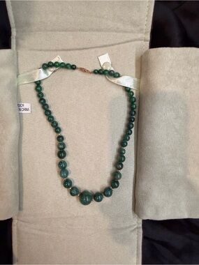 NWT Ross-Simons Deep Green Beaded Necklace
